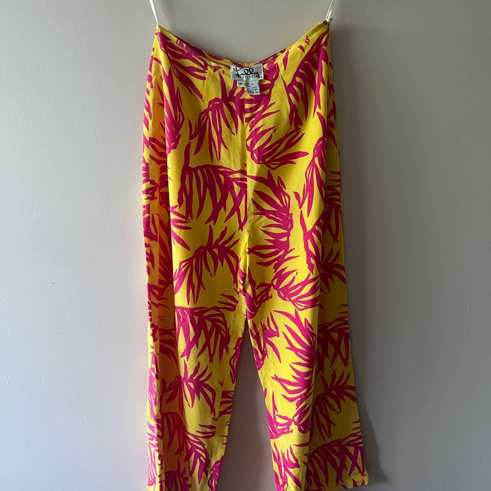 Lilly Pulitzer Yellow and Pink Tropical Pants